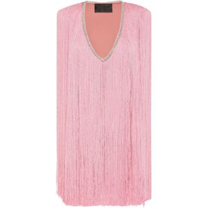 Philipp Plein - Fringe Mini Jurk - Roze - Dames
