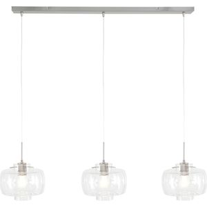 Steinhauer Moderne hanglamp - glas modern e27 l: 0cm voor binnen woonkamer eetkamer zilver
