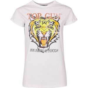 TOP GUN - Shirt - Wit - Katoen - Kwartmouw