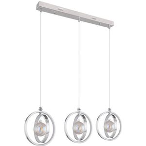 Globo Moderne hanglamp kizzy l:80cm led metaal chrome