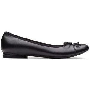 Clarks - Ballerina's - Zwart - Leer - Klassieke Ronde Neus