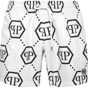 Philipp Plein - Swim Trunks Monogram - Badkleding - Wit - Polyester