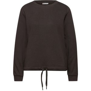 Street One - Dames Sweater - Bruin - Met Geribd Detail