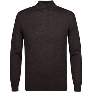 Profuomo - Turtleneck Trui - Donkerbruin - Merino Wol