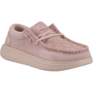 HEYDUDE - Wendy Comf Suede Lace Print - Instappers - Rose Dust