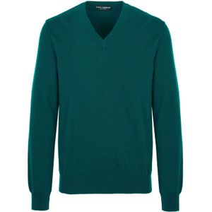 Dolce & Gabbana - V-hals Knitwear - Groen - Katoen