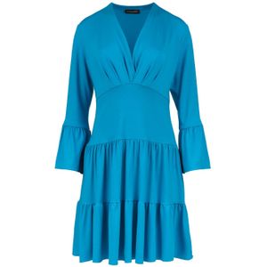 A-lijn Jurk - Turquoise - Jersey - Met Ruches