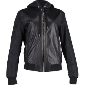 Dolce & Gabbana Gewatteerde Capuchonjack in Zwart Leer