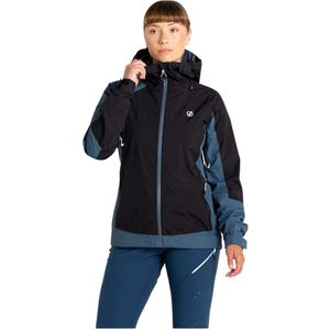 Dare2b - Dames Traversing - Waterdichte Jas - Zwart - 100% Polyester, ARED 20/30, Ademend, Waterafstotend, Verstelbare Kap