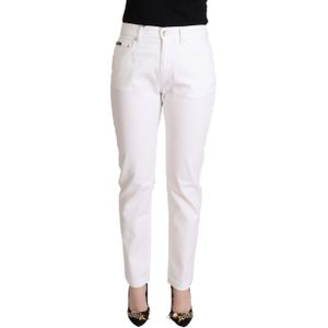 Dolce & Gabbana - Denim - Wit - Dames Broeken - Taps Toelopend - Slim-Fit