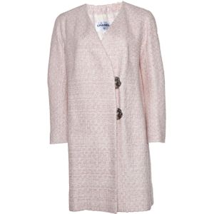 Roze tweed lurex jas
