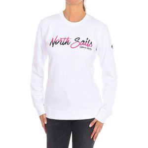 North Sails - Sweatshirt - Wit - Dames - Geribbelde Ronde Hals