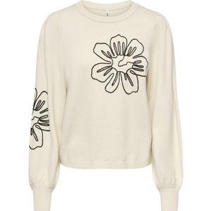 Only - Onlmagnolia Ls Detail - Trui - Whitecap Gray/black Lace - Dames