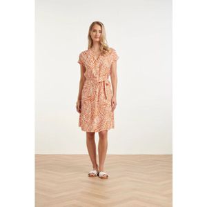 Smashed Lemon - 35216 - Jurkje - Terracotta - Met V-halslijn en Strikceintuur