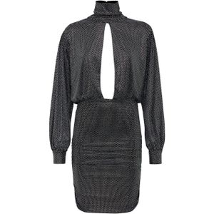 Jerseyjurk - Korte Jurk - Met Microkristallen - Drapering - Hollywood-Diva Stijl