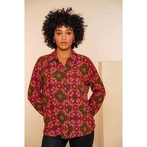 Geisha 43682-20 blouse fuchsia/camel