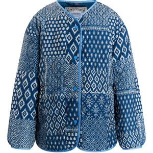 DreiMaster - Gewatteerd Jack - Donker Marineblauwe Print - Meisje