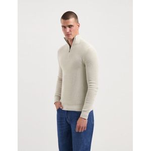 Saint Steve Dominic 240906 90006 stone kleur heren trui met halfzip