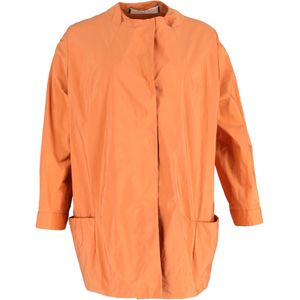 Marni Kraagloze Jas in Oranje Nylon