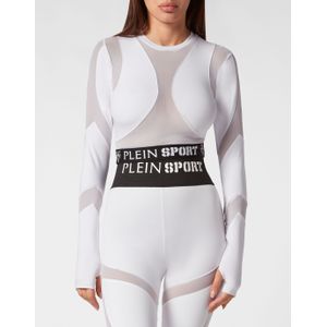 Plein Sport - Jogging Cropped Top LS Multicut - Wit - Dames - Polyester