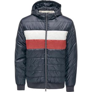 Only & Sons - ONSKobe - Gewatteerde Jas - Nachtblauw Rood Wit