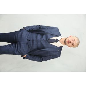 Heren - 3-delig - Donkergrijs - Prince Of Wales - Pak