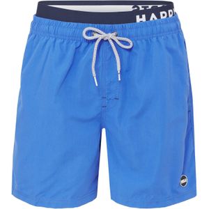 Happy Shorts Zwemshorts heren dubbele waistband effen blauw