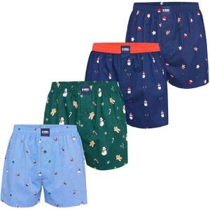 Happy Shorts Wijde kerst boxershorts heren 4-pack