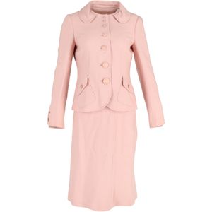 Moschino Cheap and Chic Blazer en Rok Set in Roze Wol
