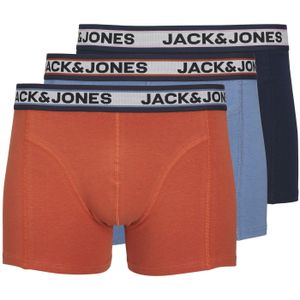 Jack & Jones Heren boxershorts trunks jacmarco oranje/blauw 3-pack