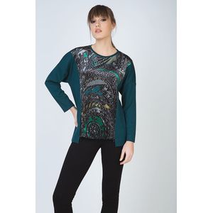 Conquista Fashion - Batwing Print Top - Stretch Jersey Stof