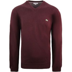 Lacoste - AH4087 AZD - Sweater - Bourgondië - Lange Mouwen V-Hals