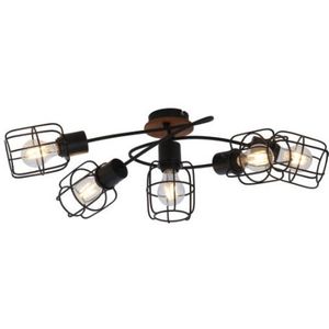 Globo Plafondlamp 5-lichts met fraai gebogen metalen staven | e27 | | plafondspots