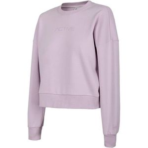 4F Dames h4l22 Sweatshirt - Effen - Zwart - 78% Katoen, 22% Polyester