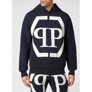 Philipp Plein - Hoodie Sweatshirt Hexagon - Blauw - Katoen