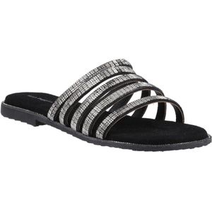 Hush Puppies - Paris - Sandalen - Zwart/Zilver - Suède