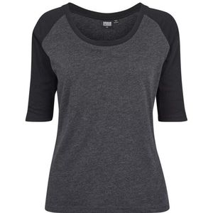 Urban Classics Dames contrast raglan 3/4 mouw top