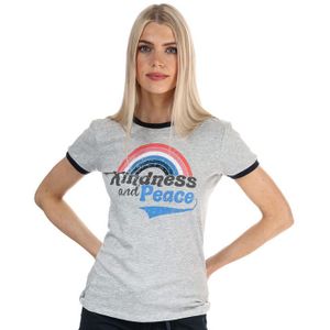 Brave Soul - Kindness and Peace - T-shirt - Gemêleerd Grijs - Dames