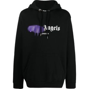 Palm Angels - Hoodie - Zwart - Gespoten-logo