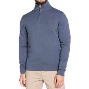 Tommy Hilfiger Effen heren sweater met halve rits