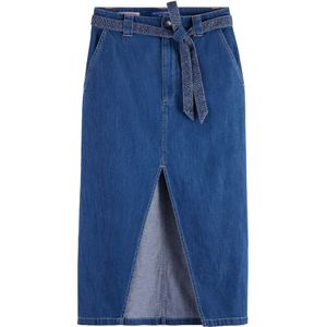 Scotch & Soda Summery skirt with belt washed indi washed indigo