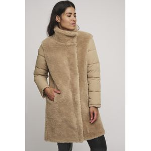 Rino & Pelle Rouke.7002412 midi length faux fur ccoat wit