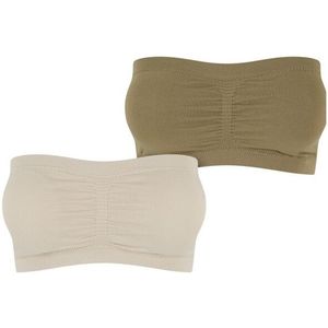 Urban Classics Dames gewatteerde bandeau top (set van 2)