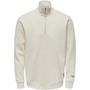 Only & Sons Onsriley reg 14 zip high neck swt off-white