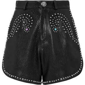 Philipp Plein - Korte Broeken - Zwart - Lamsleer
