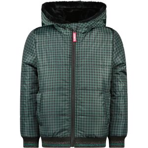 B.Nosy Meisjes reversible winterjas green check teddy