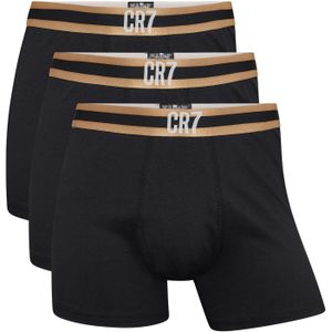 CR7 Heren boxershorts effen zwart/goud 3-pack