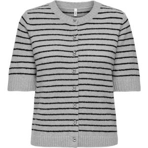 Only onlchester life ss stripe cardi cc 15361025 light grey melange