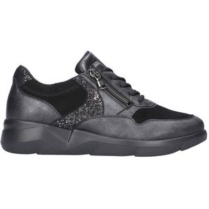 Waldläufer - Funky - Sneakers - Zwart - Combi - Uitneembaar Voetbed