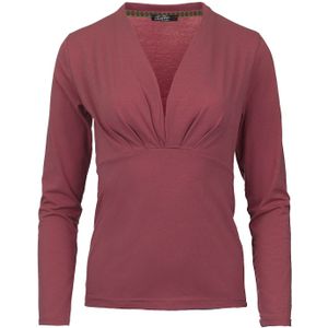 Zalm - Imitatiewikkeltop - Lange Mouwen - Duurzame Stretchjersey